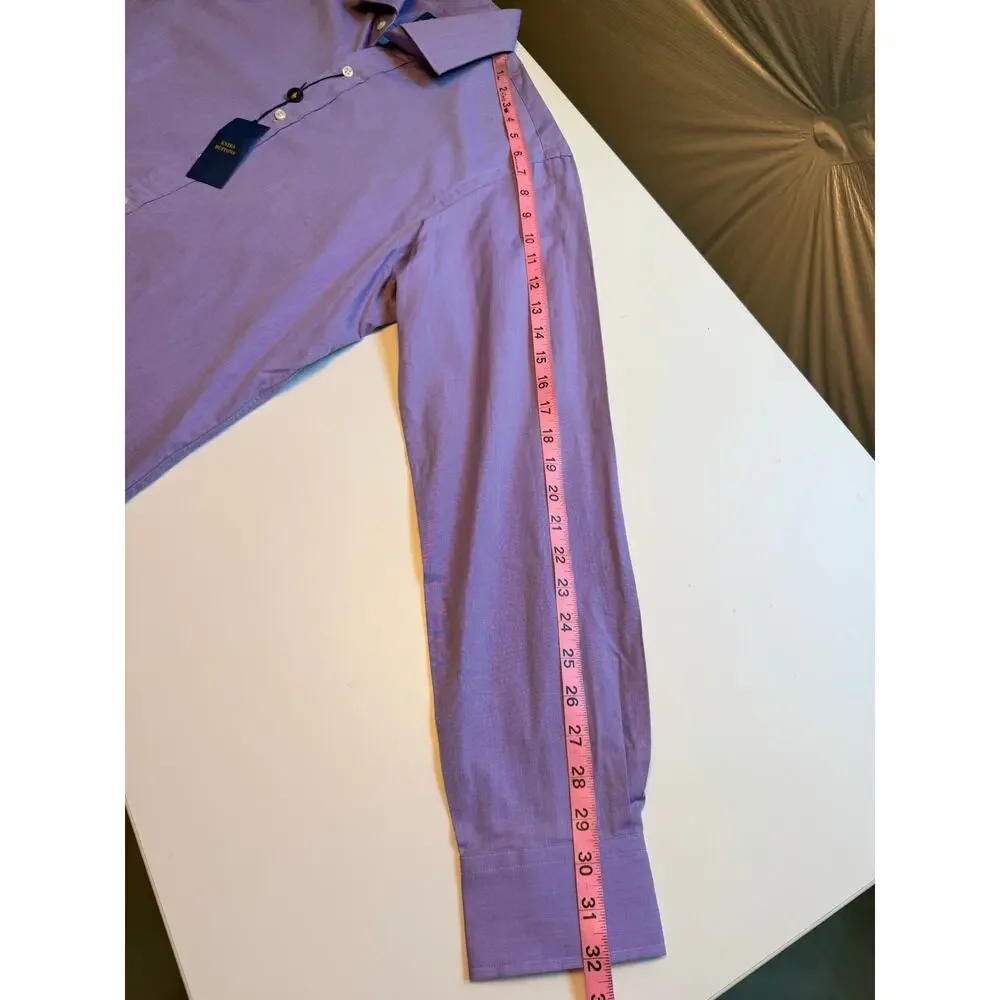 Polo Ralph Lauren Mens Button Up Shirt Size 16 /40-41 Purple Preppy Classic